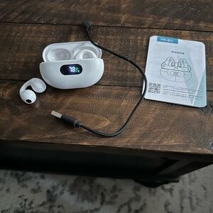 White Wireless Earbuds with Charging Case